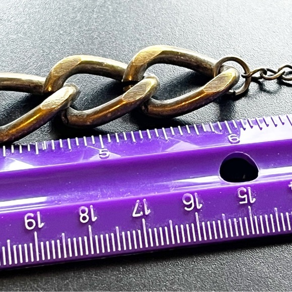 Western Women Dear Stag Head Gold Chain Link Bracelet Rodeo Huntress Biker Brass - Picture 10 of 11